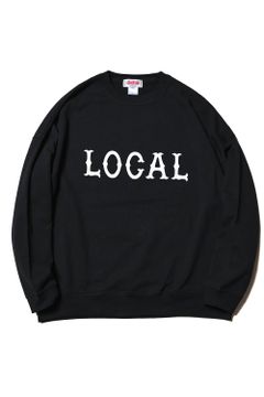 CLASSIC LOCAL LOGO DROP SHOULDER CREW NECK SWEAT / ブラック