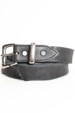 [318-41] JP SHOULDER GARMENT-DYED ROLLER-BUCKLE BELT【30mm】  / ブラック
