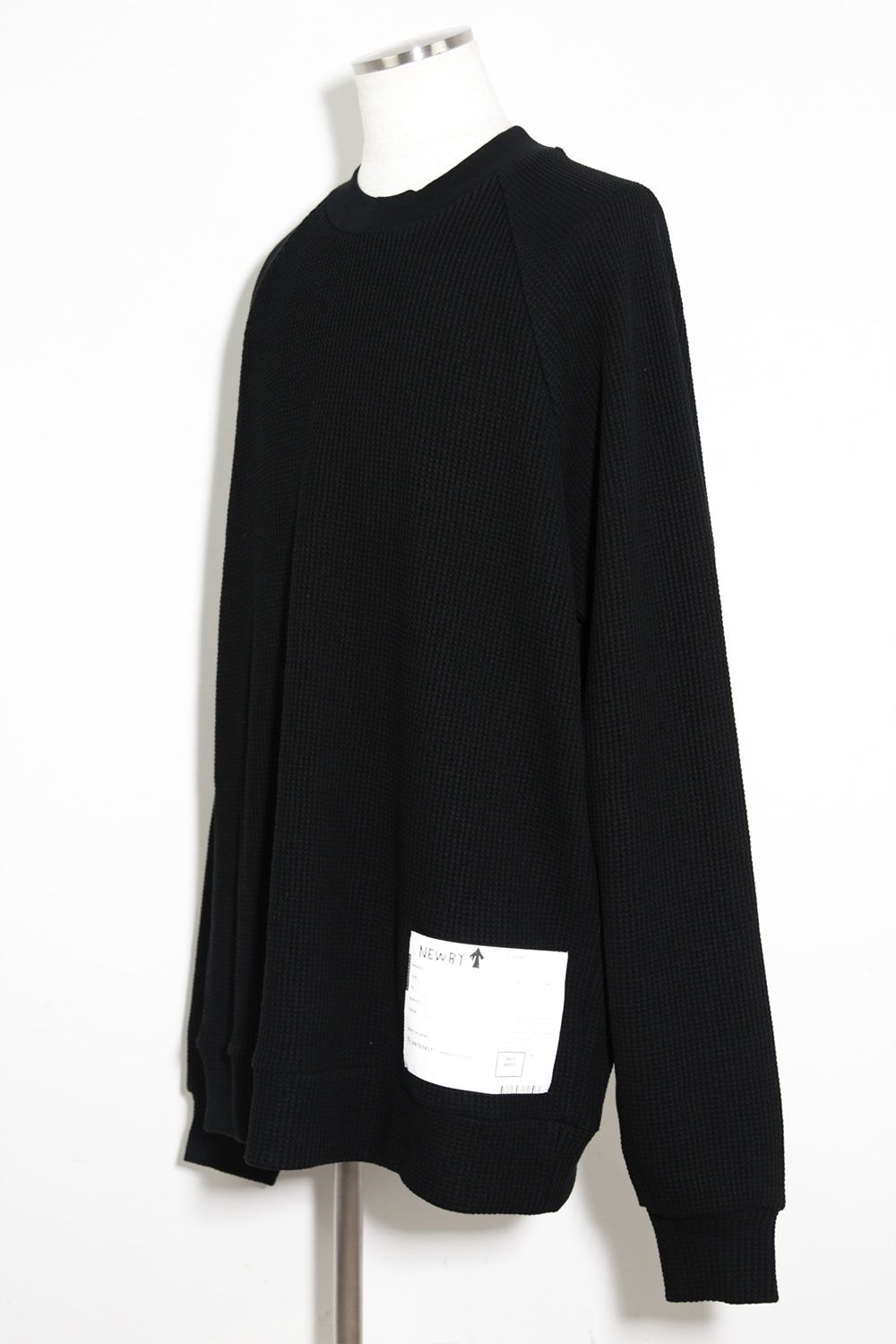 Waffle Dolman Long Pullover / ブラック
