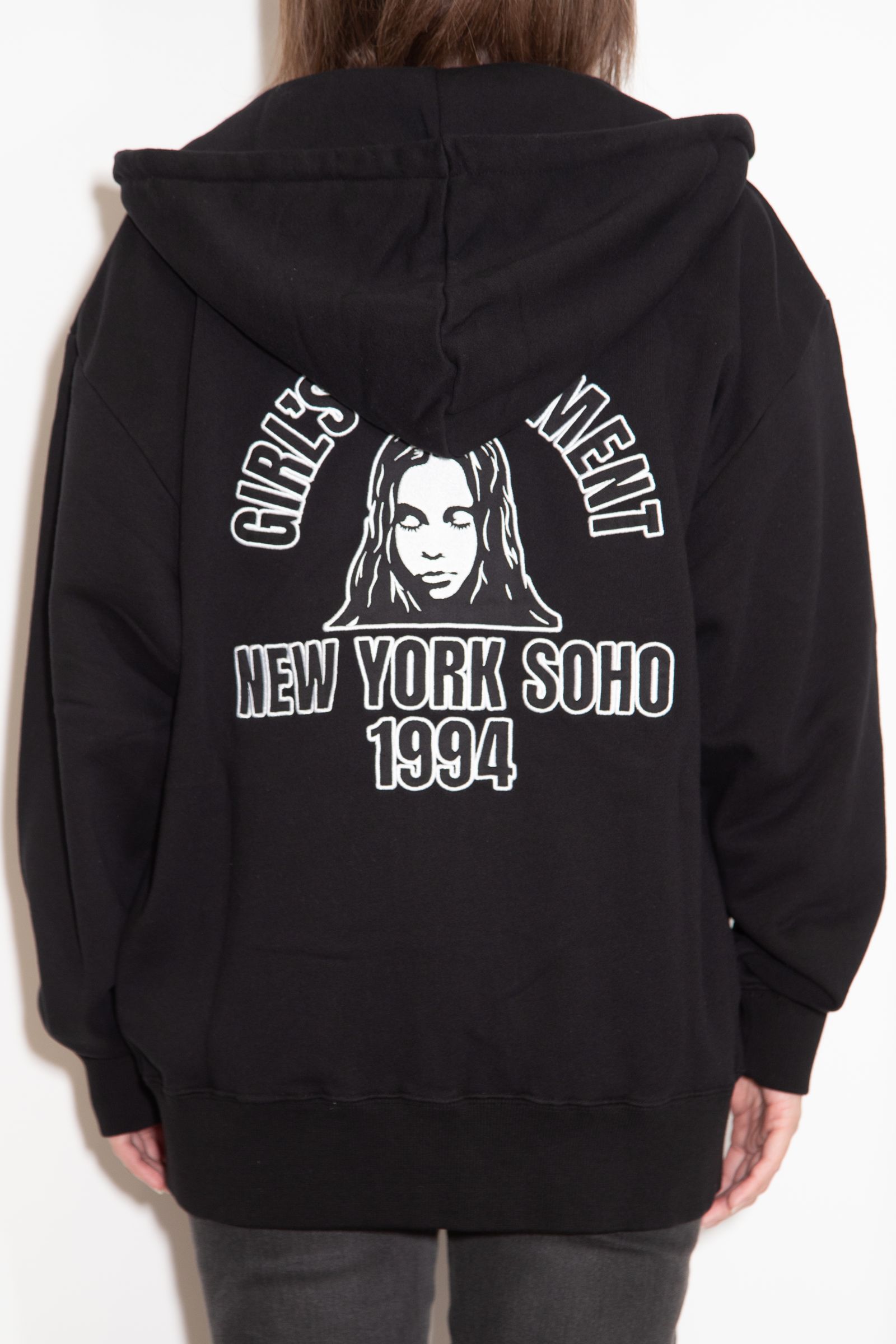 ARCH LOGO AND FACE PATCH ZIP UP SWEAT HOODIE / ブラック
