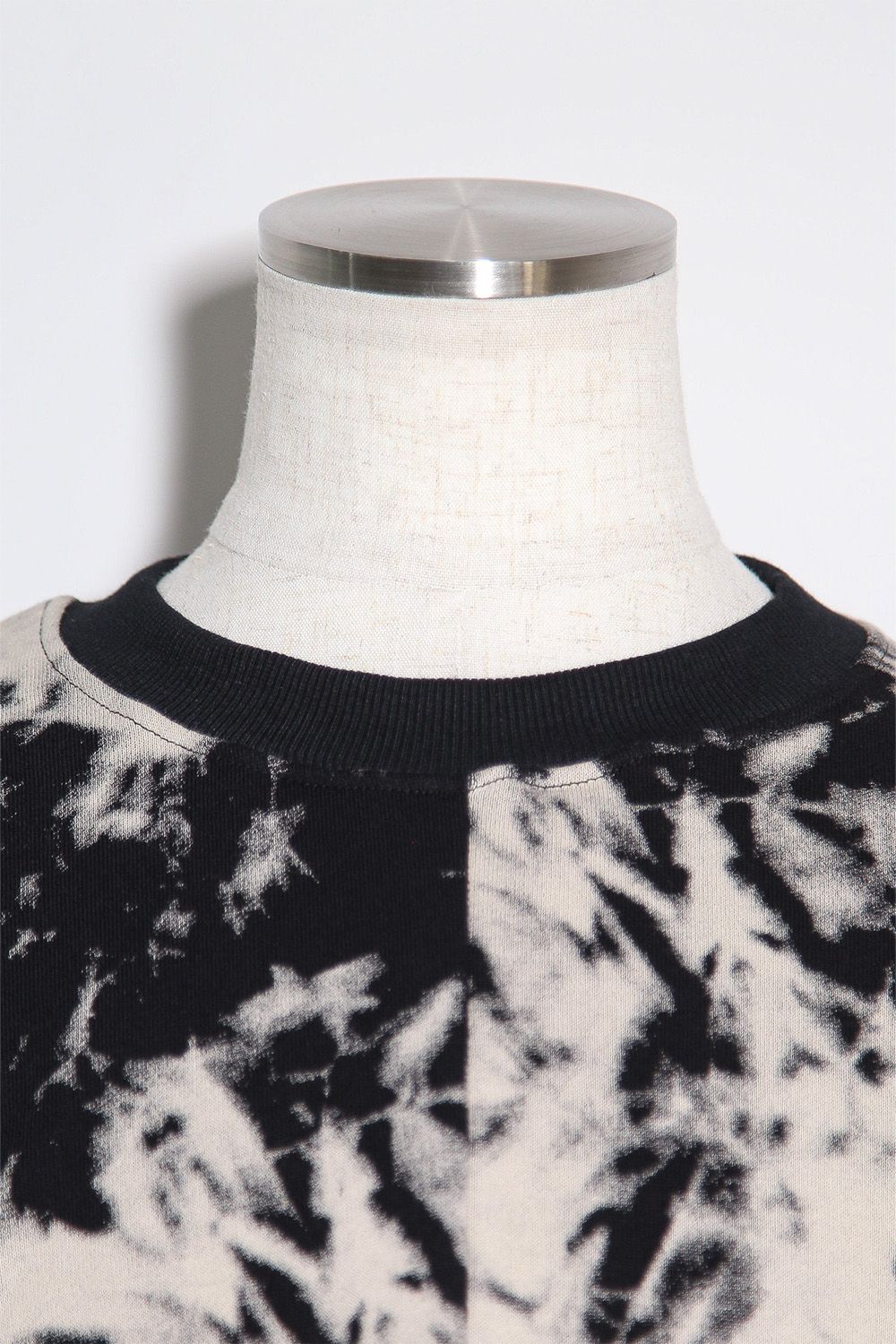 アシンメトリークルーネック / ASYMMETRY CREW NECK / ブラック×アイボリー / ag-12081-1