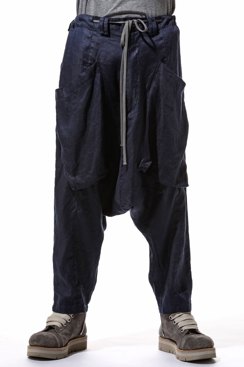 ヘリンボーンサルエルワイドパンツ / Heringbone Sarouel Wide Pants / ブラック / ag-9033