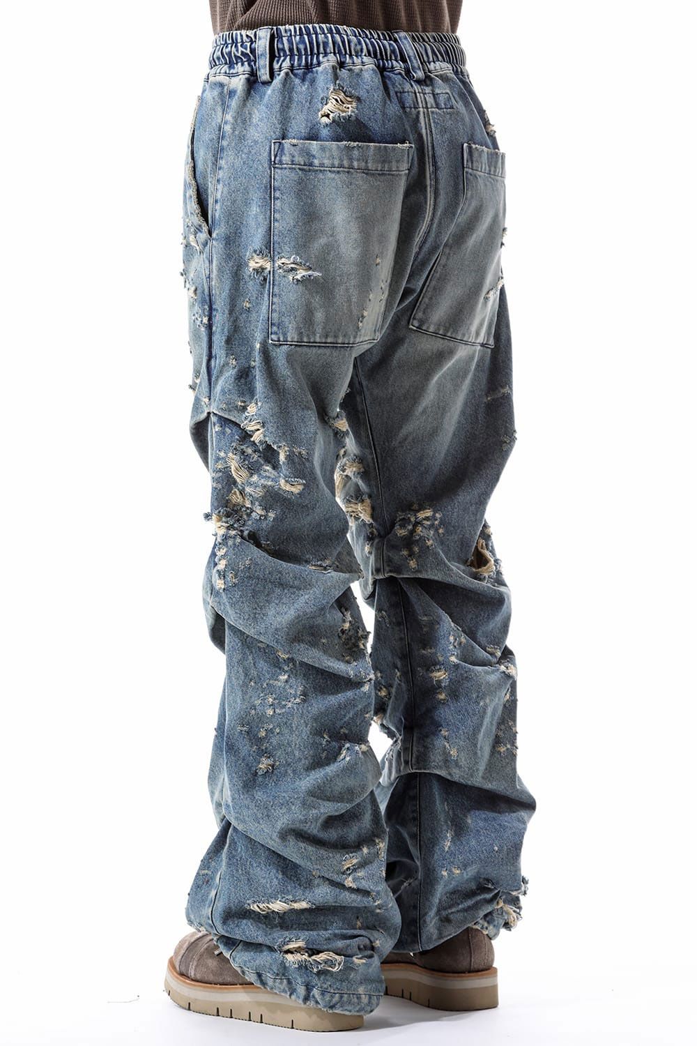 Denim Tuck Slim Baggy Pants / インディゴ