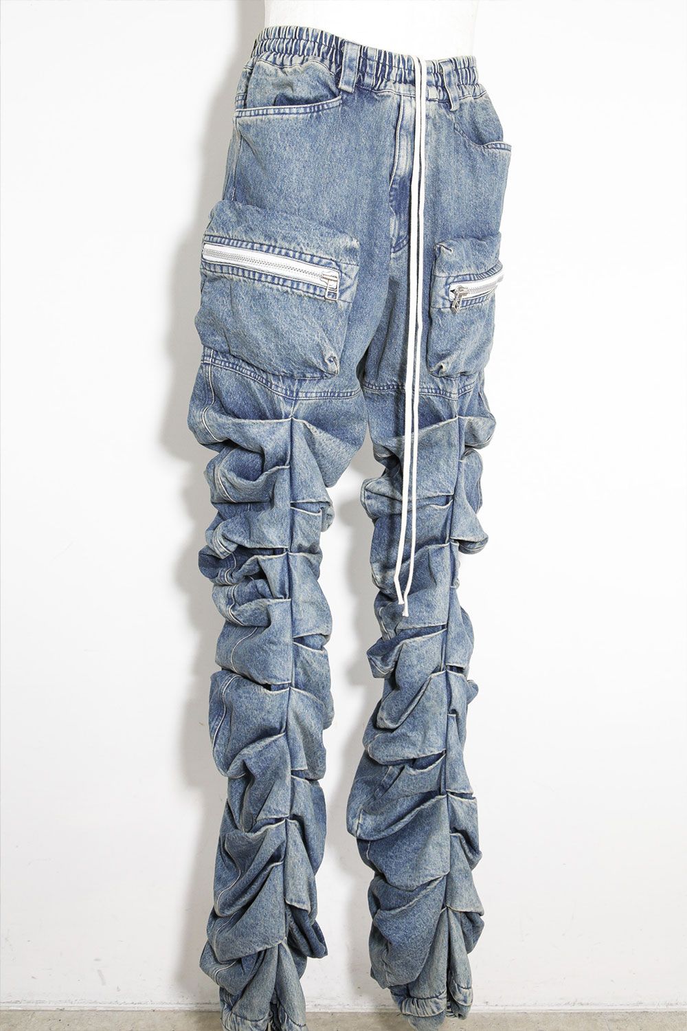 デニム"モンスタータック"フレアバギーパンツ / Denim Tuck Flare Baggy Pants / インディゴ / ag-10031-1