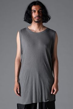 RIB LONG TANK TOP / グレー
