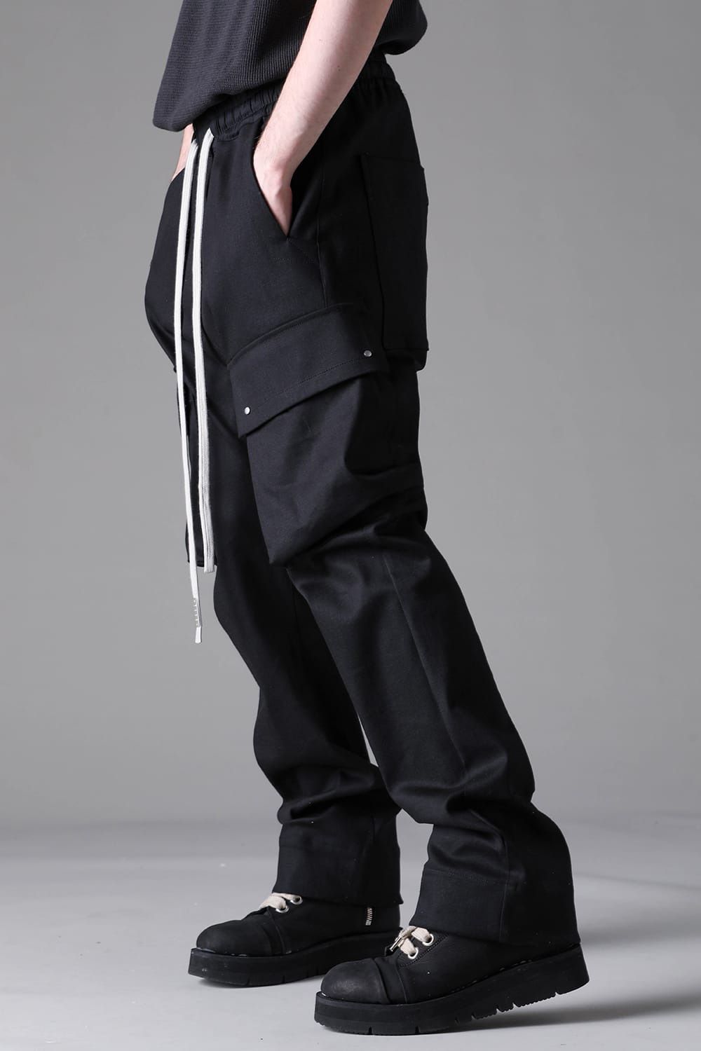 Denim Cargo Flared Pants