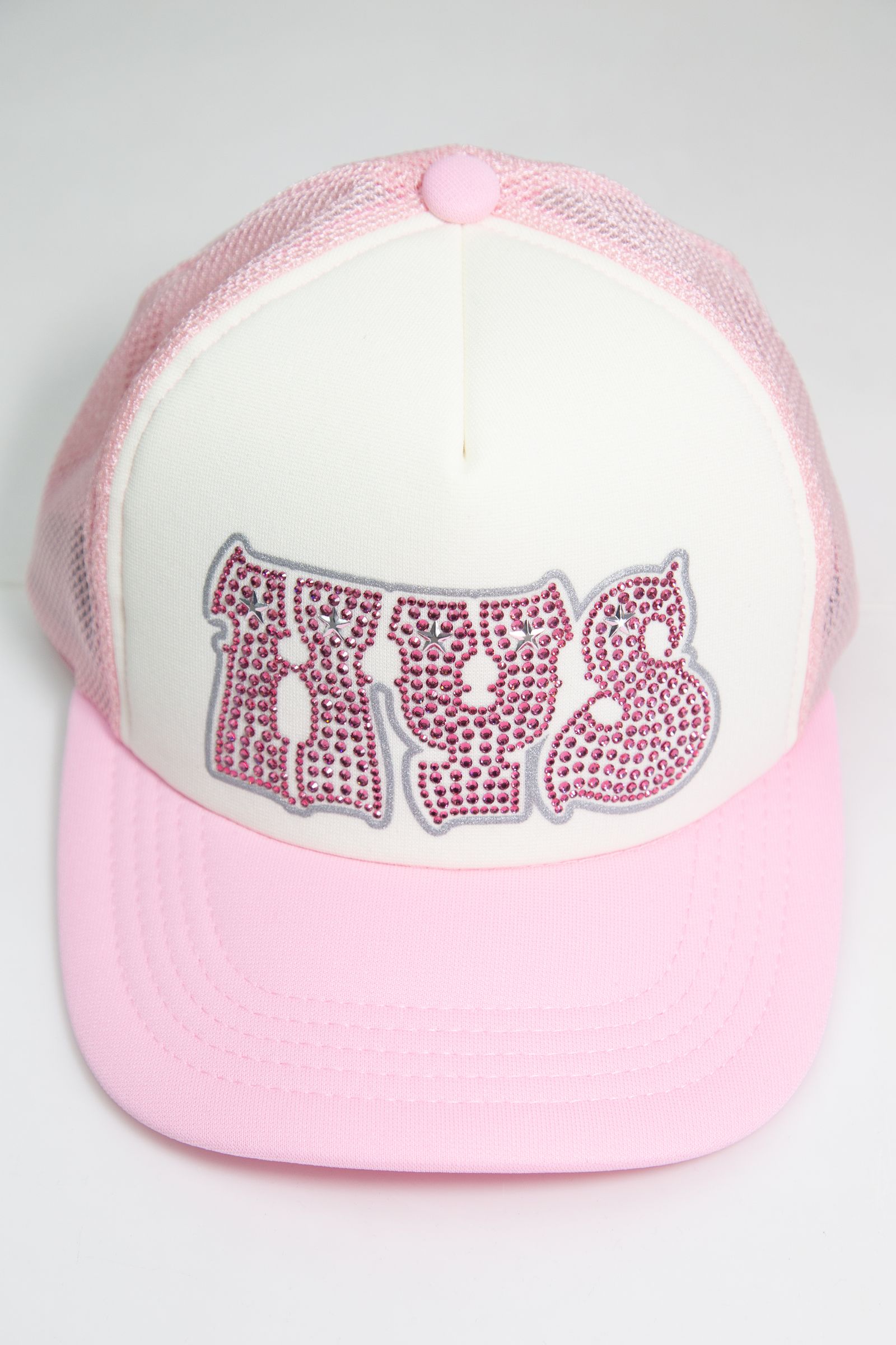 [購入は1人1点まで] HYPNOTIZED LOGO ラインストーンメッシュキャップ / ピンク