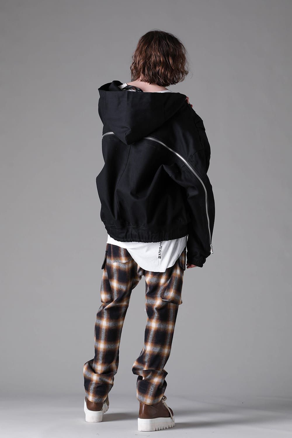 Plaid Cargo Flare Pants