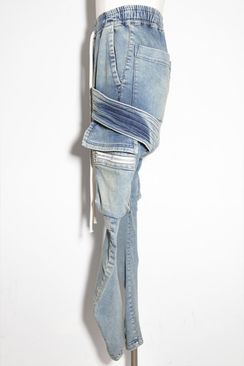 サルエルカーゴスキニーデニム / Indigo Denim Cargo Sarouel Skinny / インディゴブルー / ag-6036-2