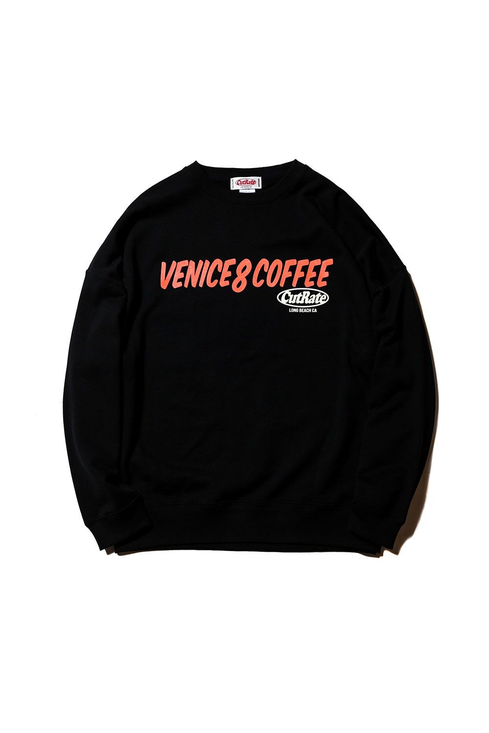 ×VENICE8 COFFEE HOUSE®️ CAW DROPSHOULDER CREW NECK SWEAT / ブラック