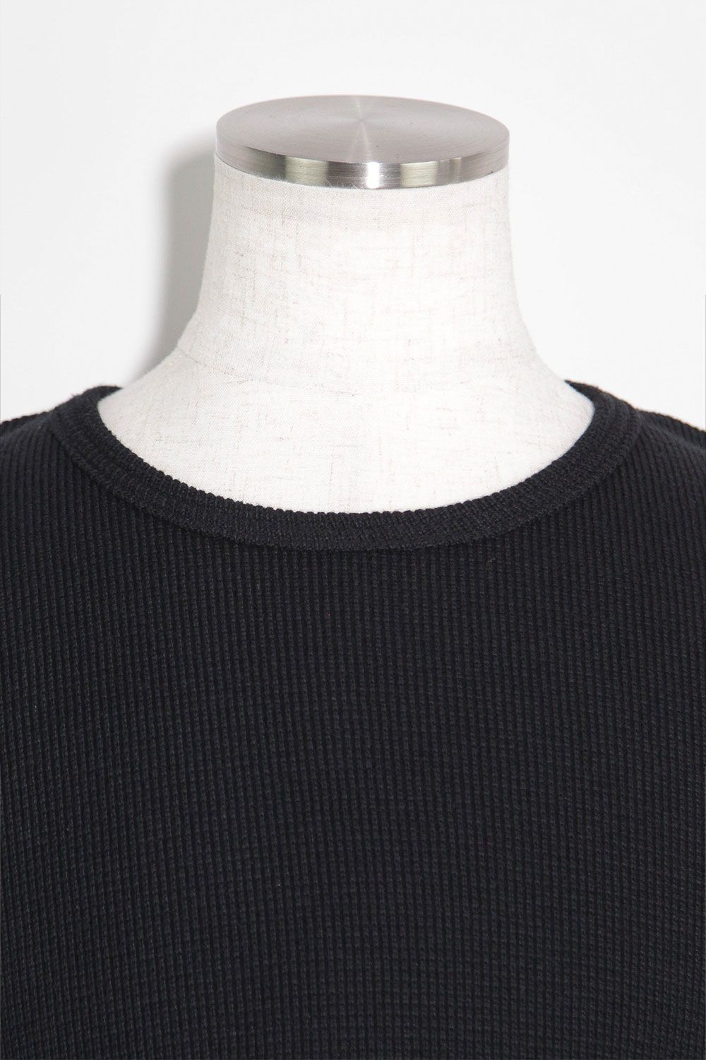 ミドル丈ワッフルタンクトップ / Middle Length Tank Top / ブラック / ag-10096-1