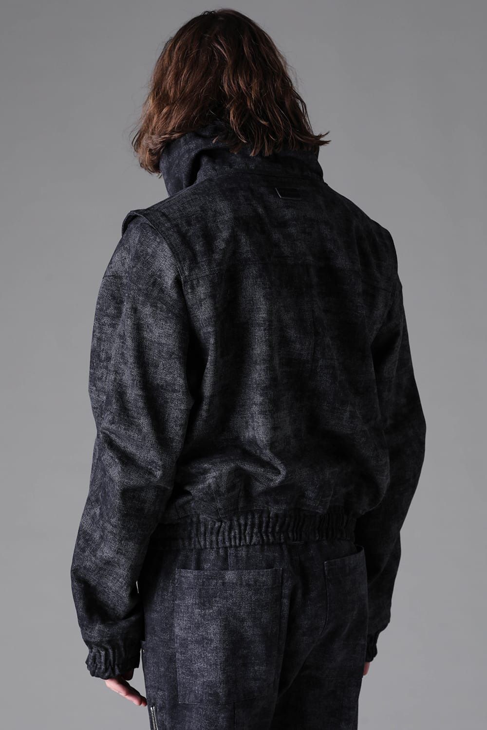 Synthetic Leather High Neck Blouson