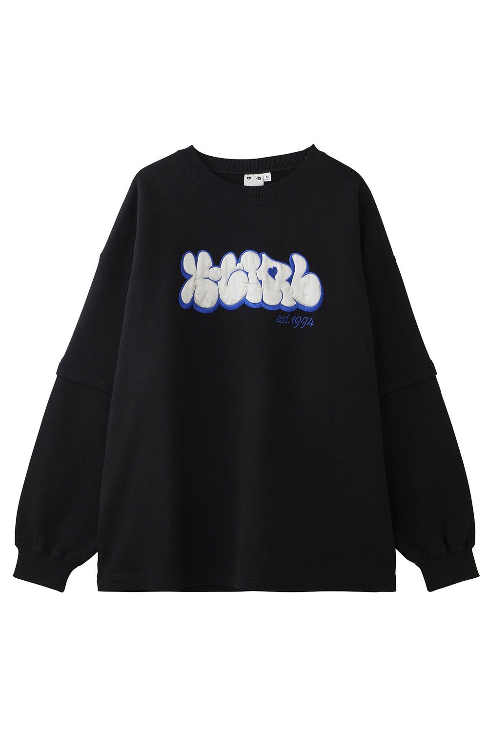 X-girl（エックスガール）の「PLUMP LOGO LAYERED SWEAT TOP