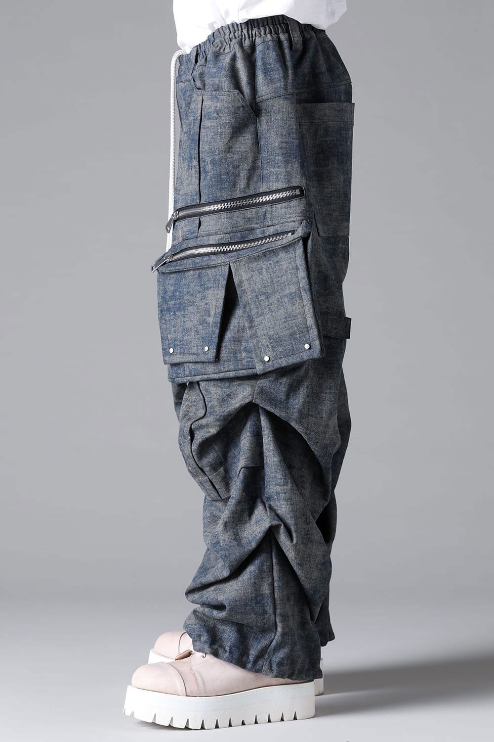 BLENDED SHADES DENIM CARGO TUCK WIDE PT / スチールブルー