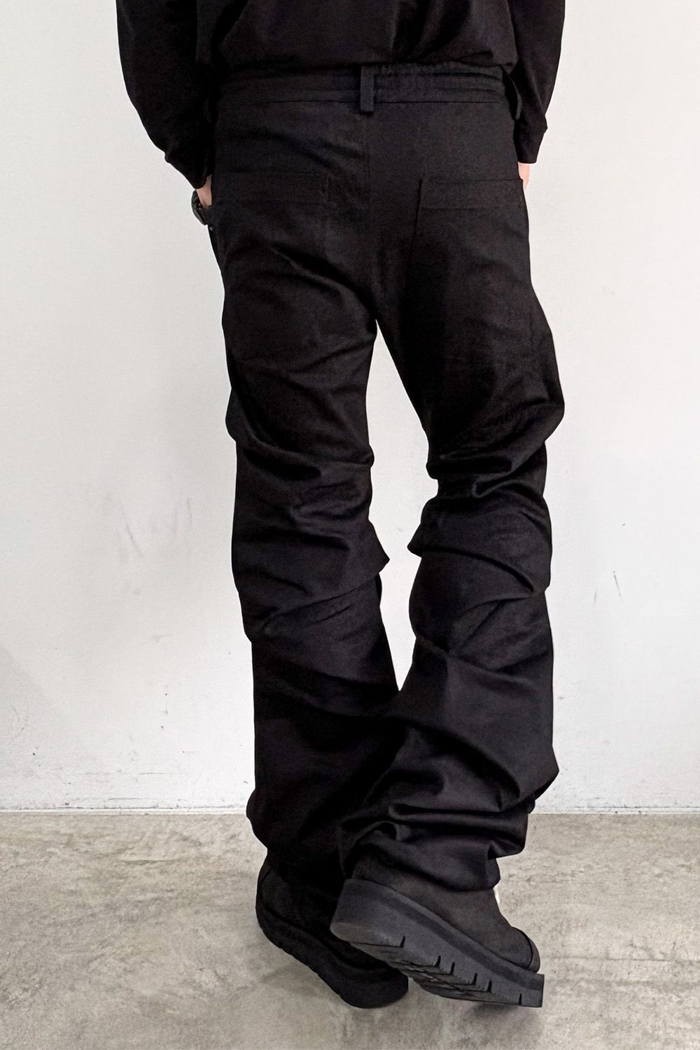 ブーツカットタックパンツ / BOOTS CUT TUCK PANTS / ブラック / ag-8060-2