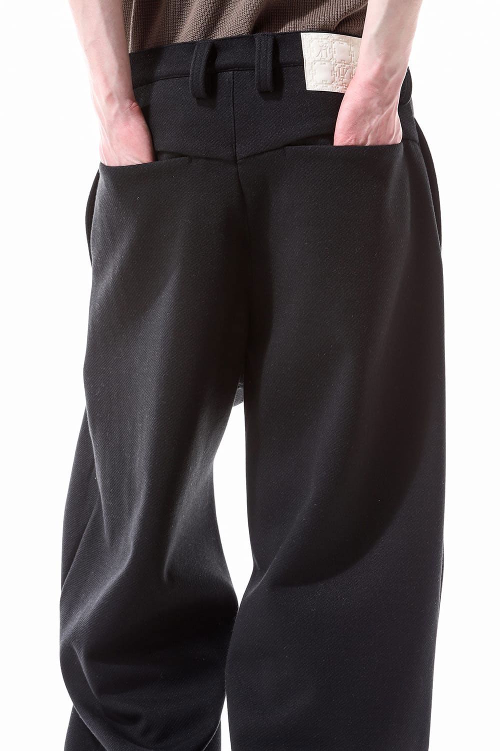 ニットタックワイドパンツ / Knitted Tuck Wide Pants / ブラック / ag-10032-2