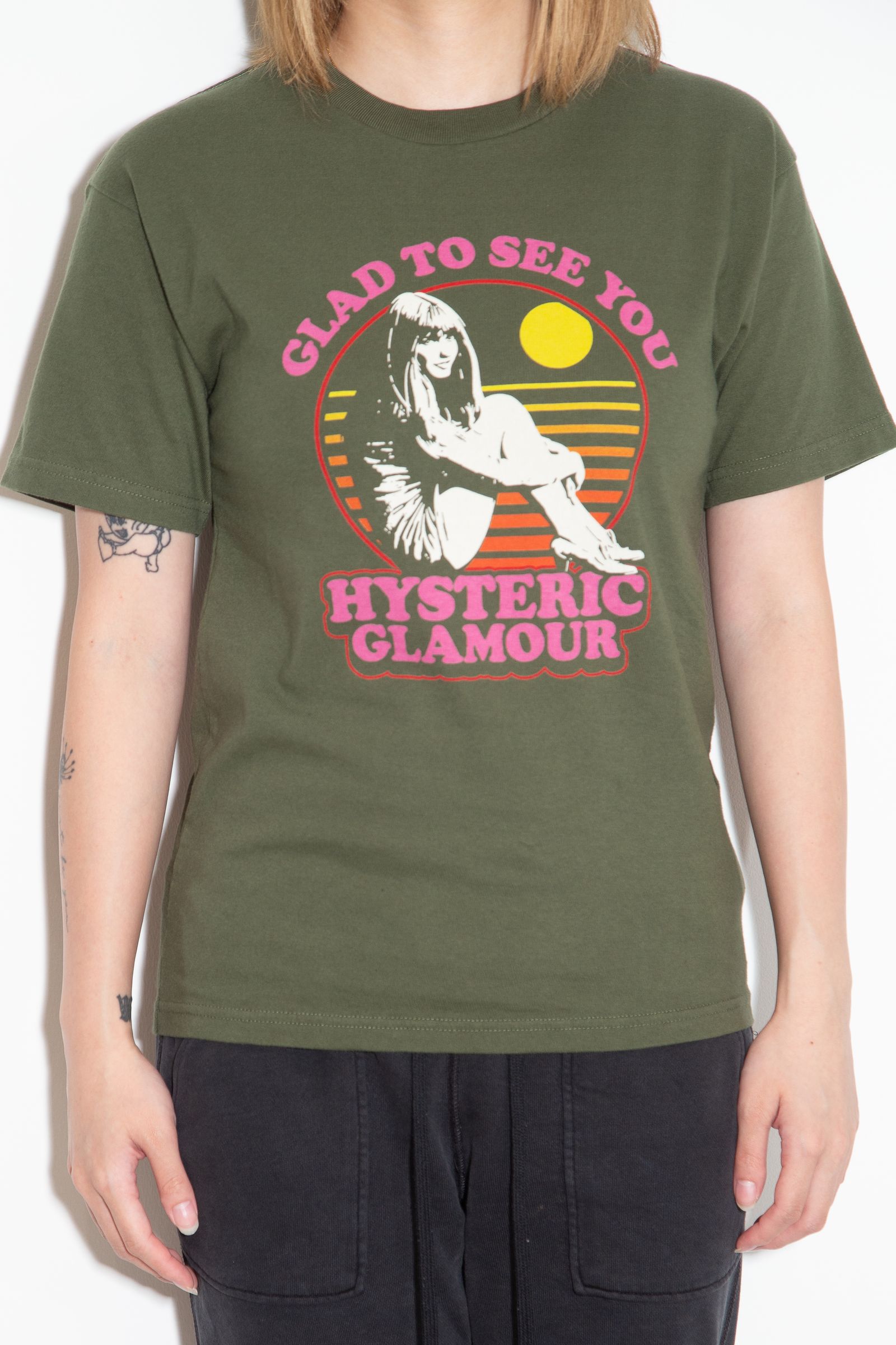 GLAD TO SEE YOU Tシャツ / カーキ
