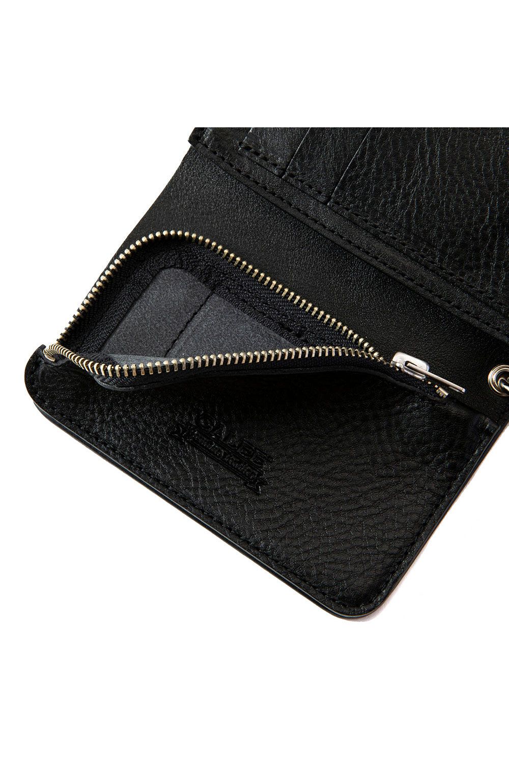 CALEE - [ラスト1点] SILVER STAR CONCHO FLAP LEATHER HALF WALLET / ブラック | Tempt