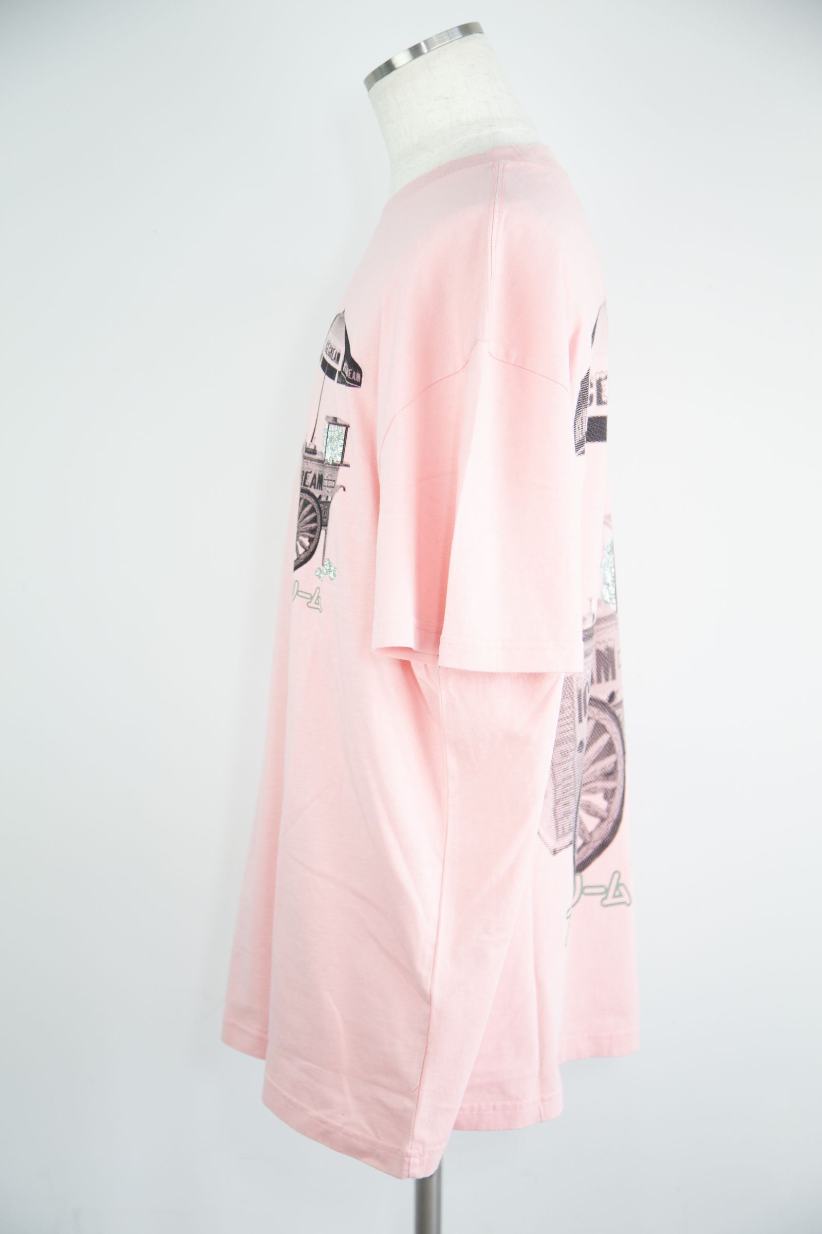 【ICECREAM】CART OVERSIZED T-SHIRT / シルバーピンク