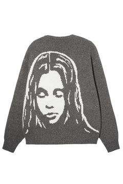 FACE KNIT CARDIGAN / グレー