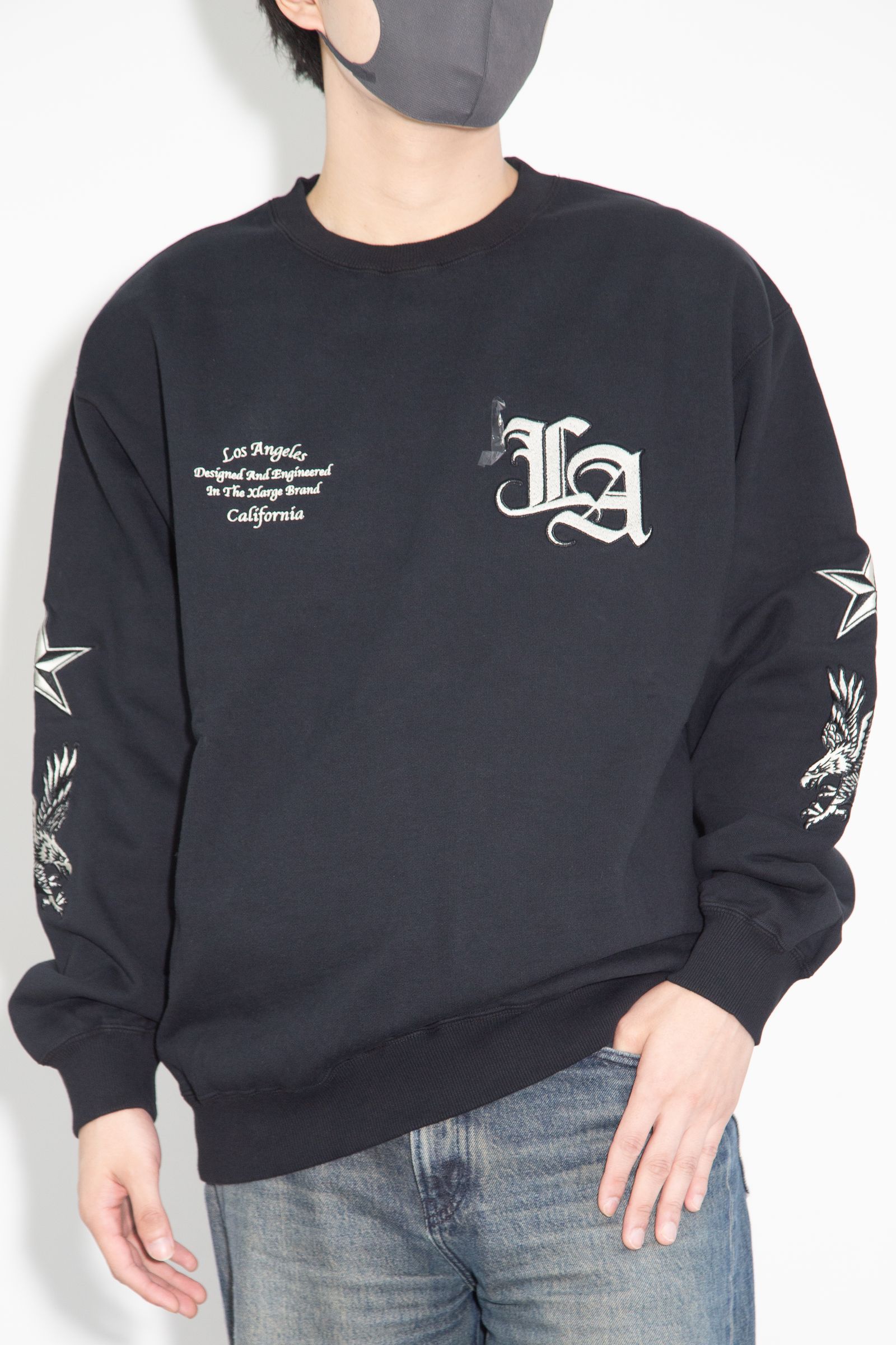 VARSITY CREWNECK SWEATSHIRT / ブラック