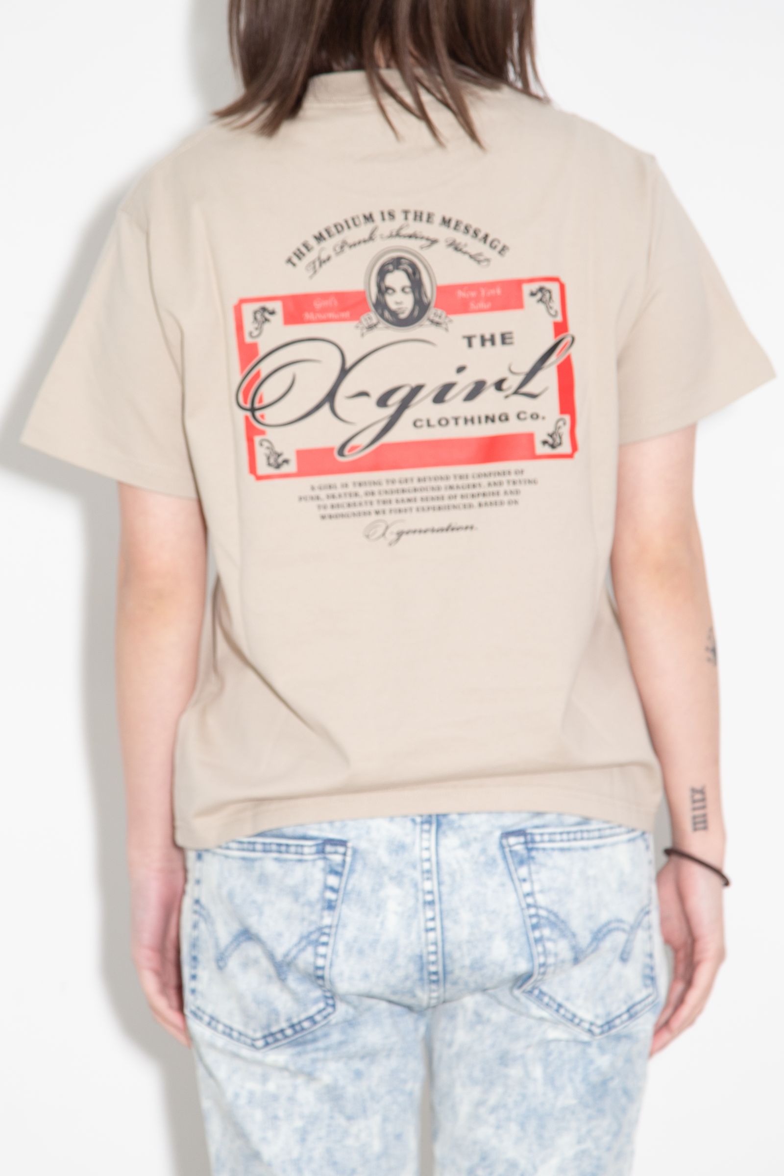 FACE RED LABEL S/S TEE / ベージュ