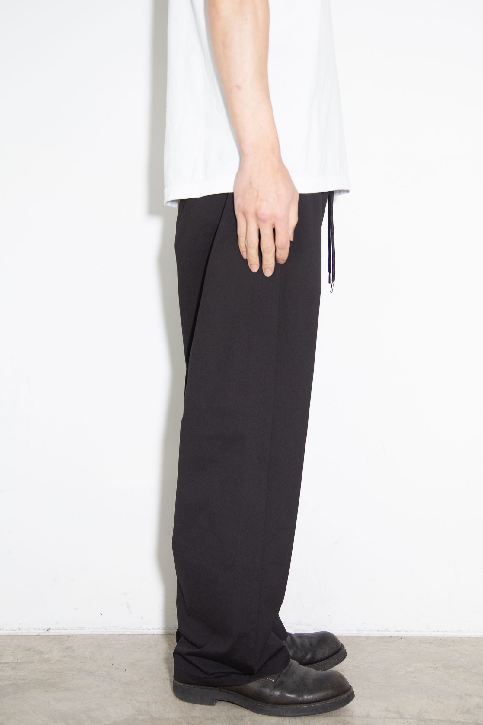 PE HIGH GAUGE JERSEY SAROUEL EASY TROUSERS / ブラック