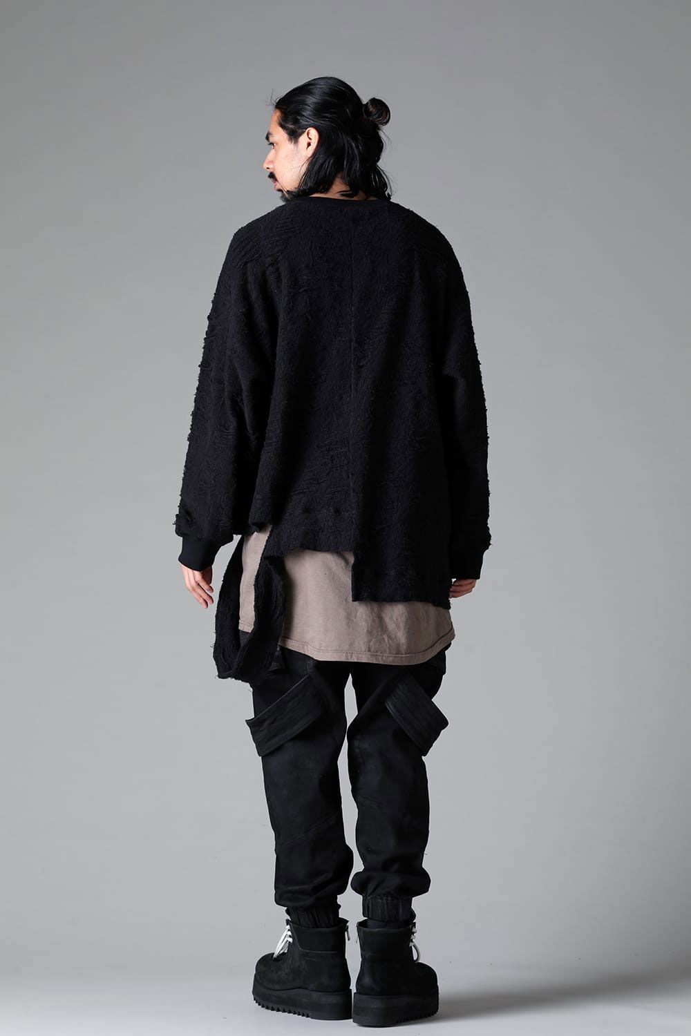 アシンメトリークルーネック / ASYMMETRY CREW NECK / ブラック / ag-12081-2