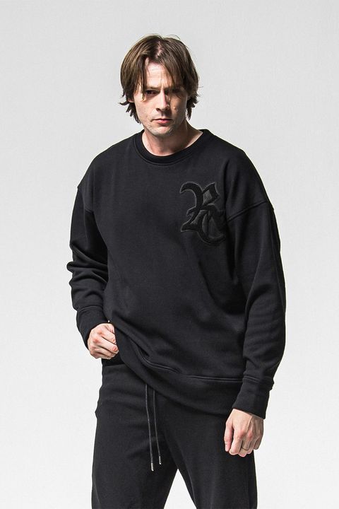 RC chenille velours fleece drop trainer / ブラック