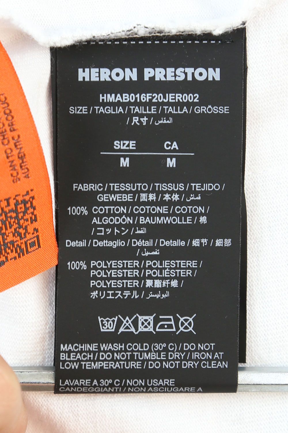 HERON PRESTON - LS T-SHIRT REG OS HERON TIMES / ホワイト×オレンジ