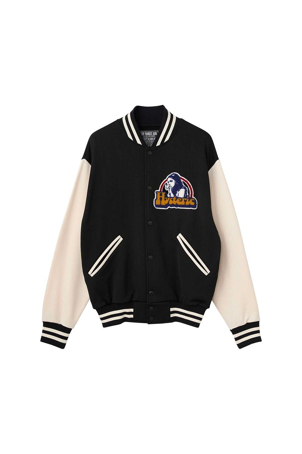 SMOKING GIRLワッペン スタジャン / ブラック