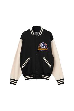 SMOKING GIRLワッペン スタジャン / ブラック