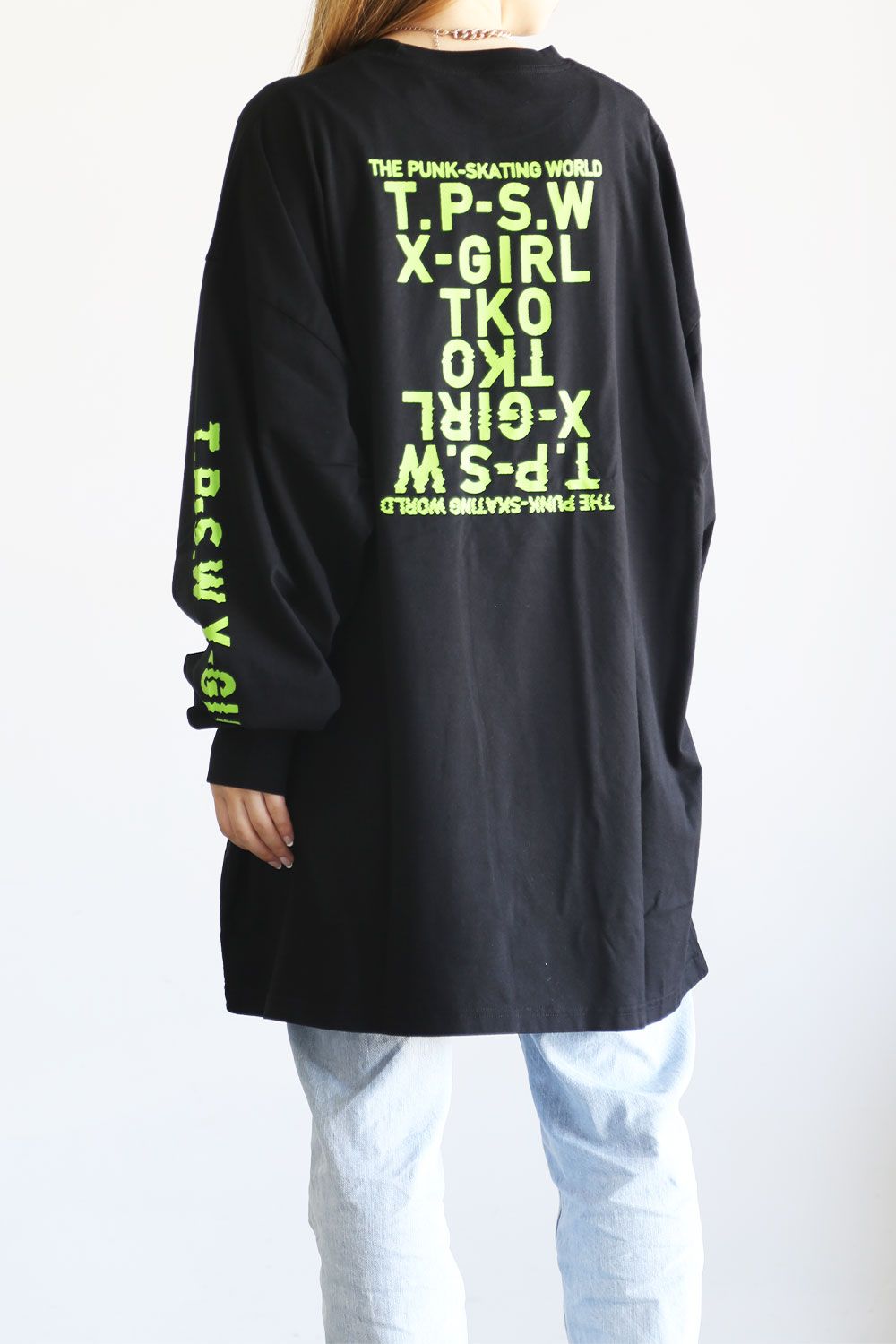 X-girl - T.P.S.W L/S TEE DRESS / ブラック | Tempt