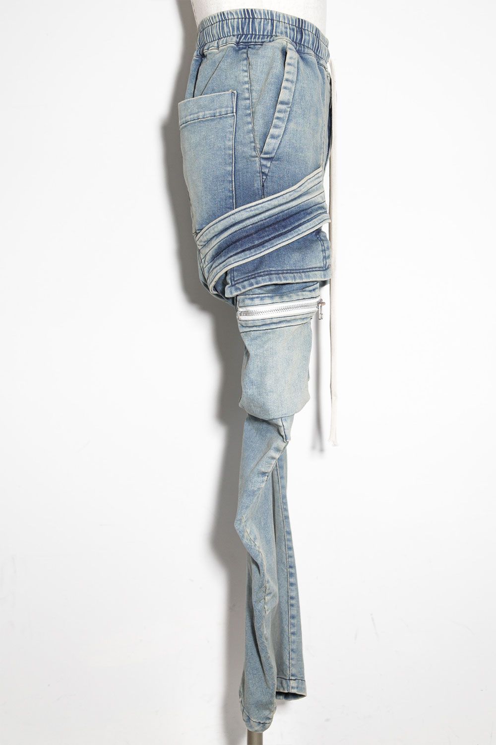 サルエルカーゴスキニーデニム / Indigo Denim Cargo Sarouel Skinny / インディゴブルー / ag-6036-2