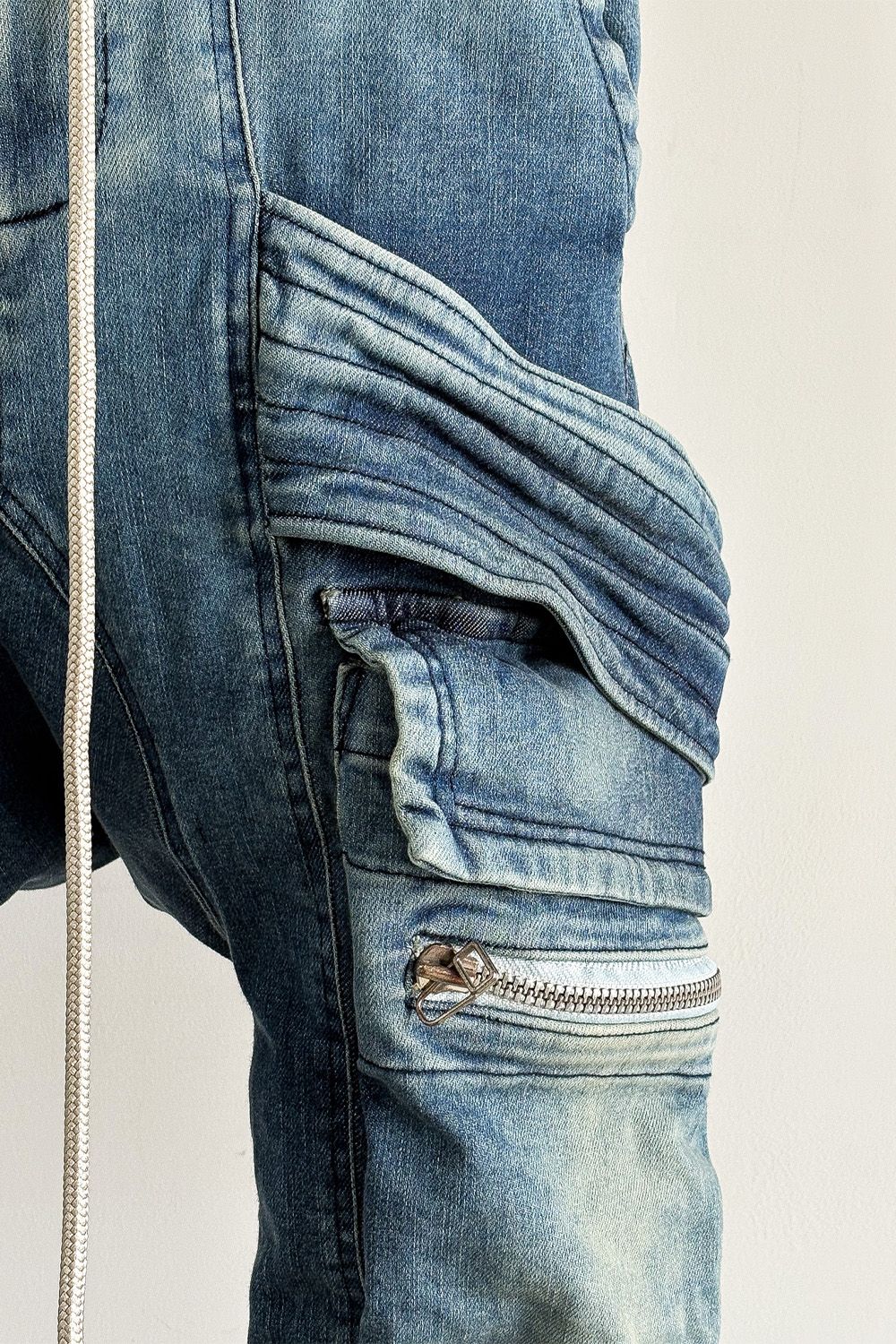 サルエルカーゴスキニーデニム / Indigo Denim Cargo Sarouel Skinny / インディゴ / ag-6036-2