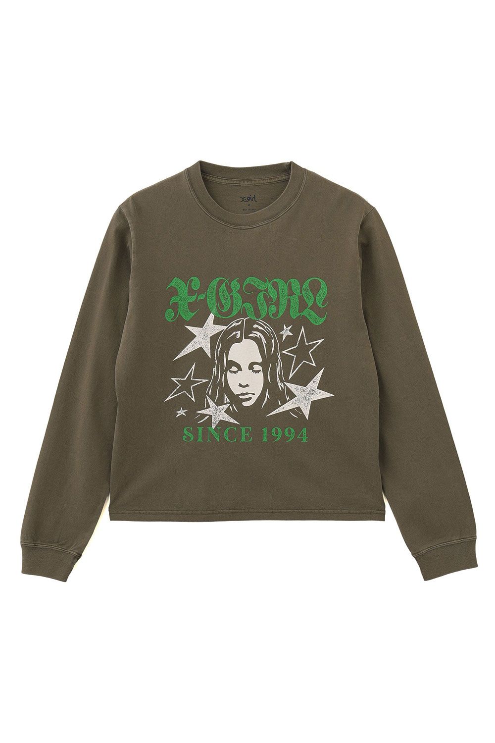 STAR AND FACE LOGO FADED L/S TEE / ブラウン