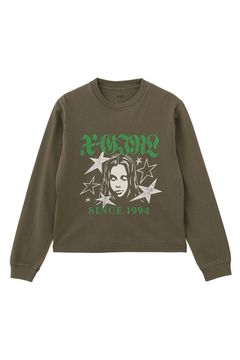 STAR AND FACE LOGO FADED L/S TEE / ブラウン