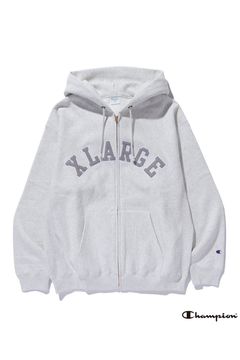 【セットアップ】XLARGE×Champion REVERSE WEAVE ZIP HOODED SWEATSHIRT・PANTS / アッシュ