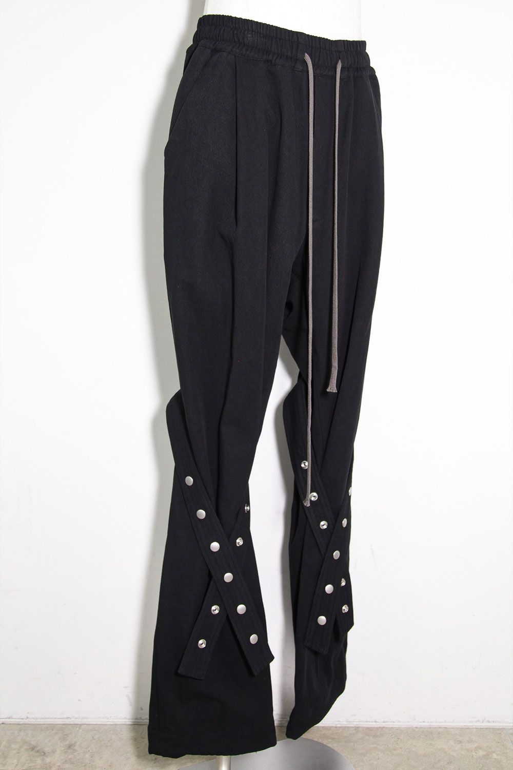 コットンリネンベルトワイドパンツ / Belt Parts Long Pants / ブラック / ag-9094-2
