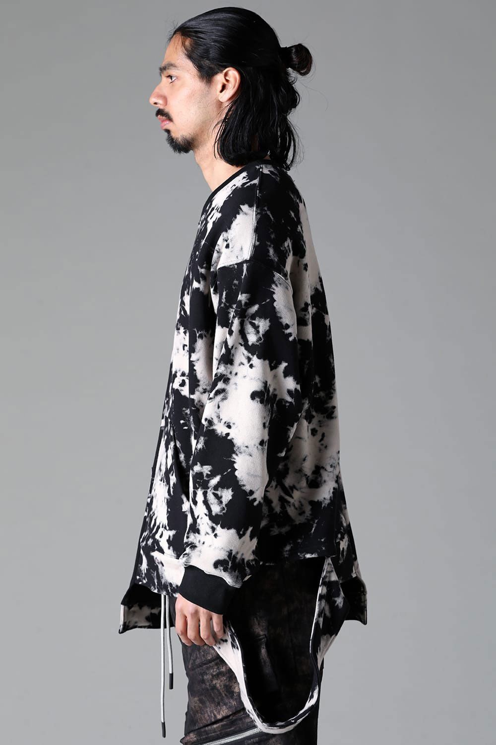 アシンメトリークルーネック / ASYMMETRY CREW NECK / ブラック×アイボリー / ag-12081-1