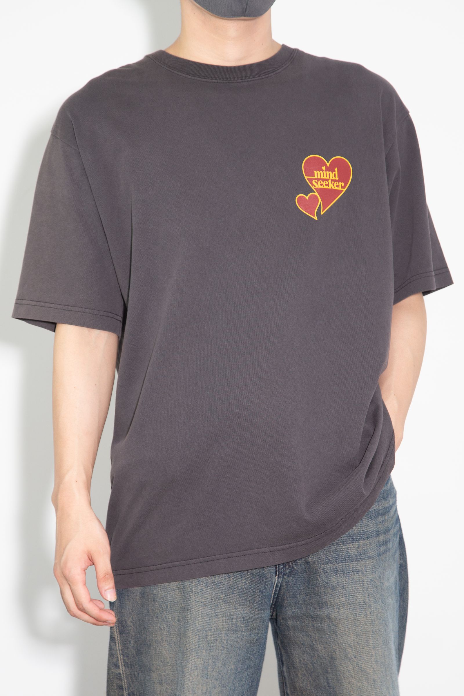 [ラスト1点 サイズ3] HEART LOGO PIGMENT TEE / スミブラック