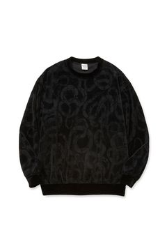 JQ VELOUR CREW NECK CS ＜SNAKE PATTERN＞ / ブラック