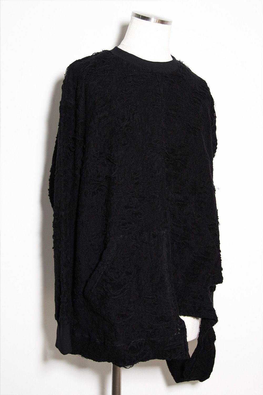 アシンメトリークルーネック / ASYMMETRY CREW NECK / ブラック / ag-12081-2