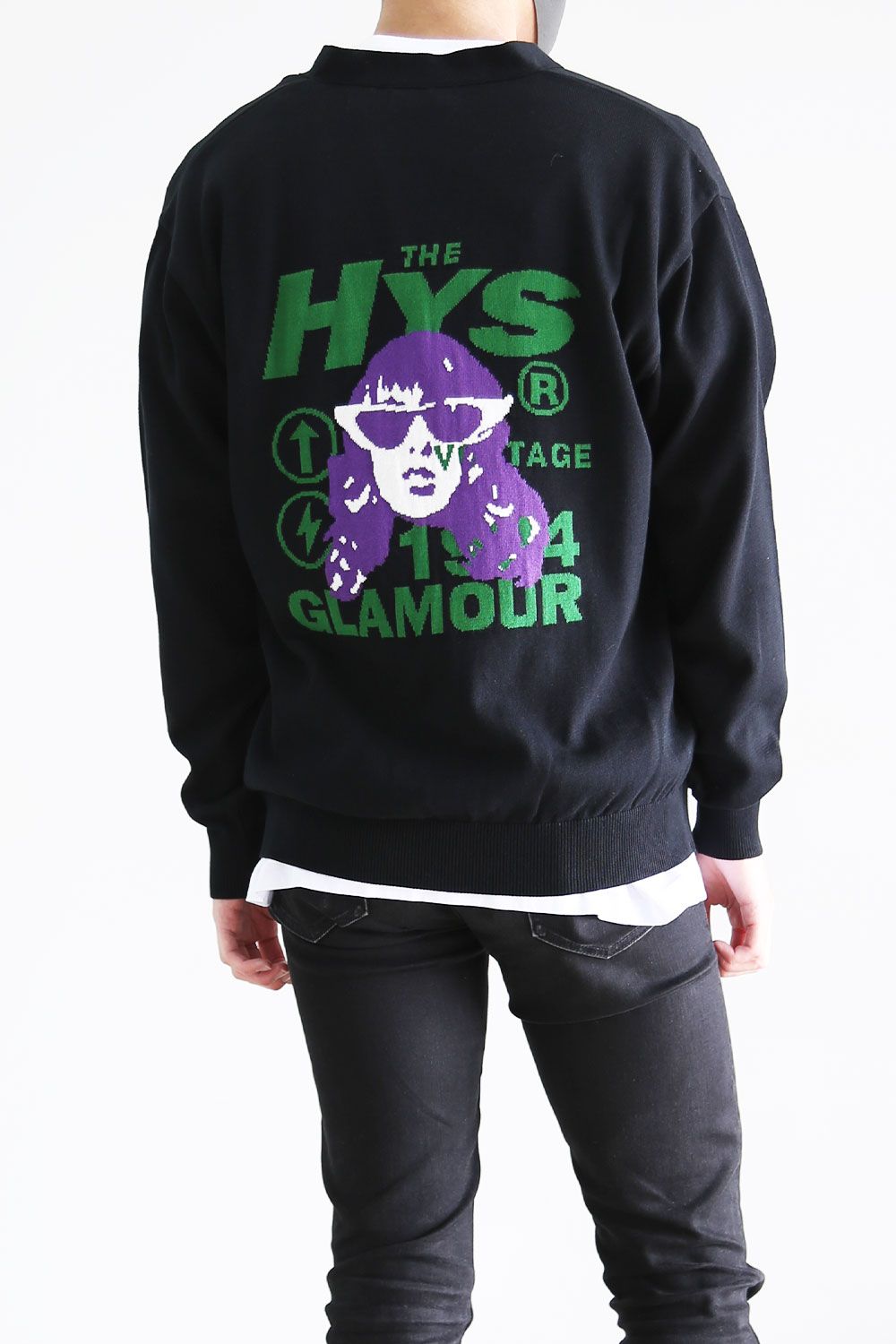 HYSTERIC GLAMOUR - THE VOLTAGE編込 カーディガン / ブラック | Tempt