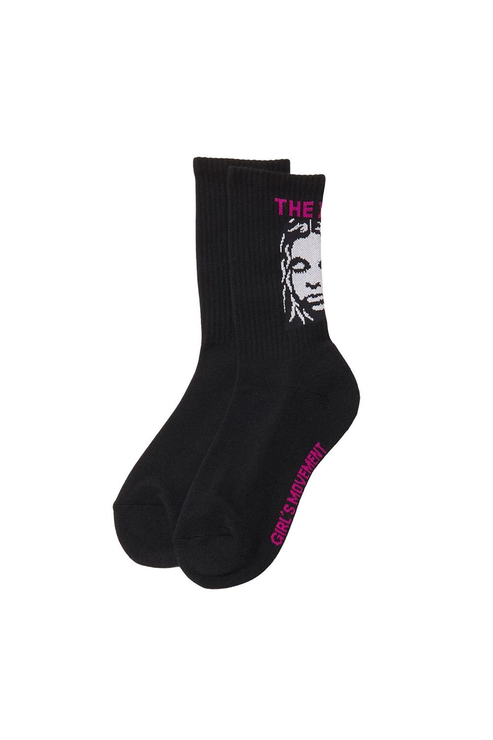 THE X-GIRL LOGO AND FACE JACQUARD RIB SOCKS