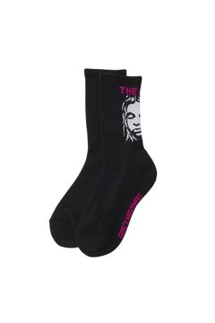 THE X-GIRL LOGO AND FACE JACQUARD RIB SOCKS