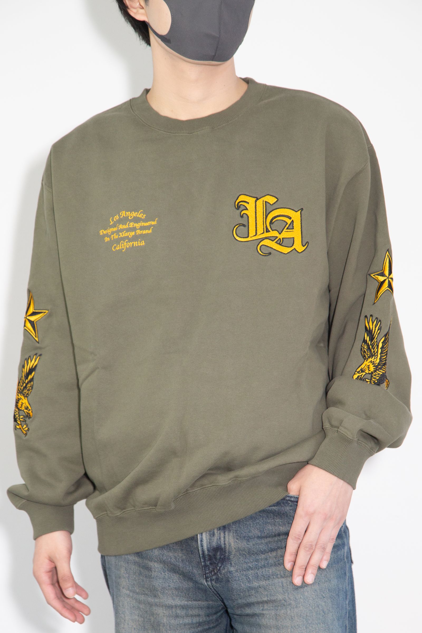 VARSITY CREWNECK SWEATSHIRT / オリーブ