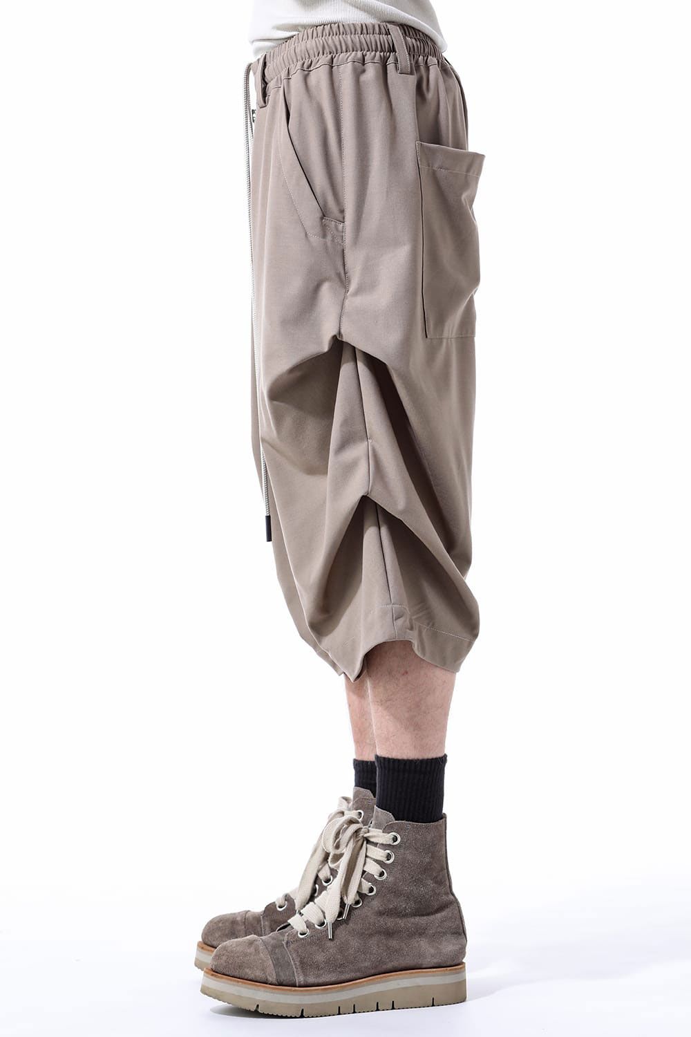 [ラスト1点 サイズ1] サマーウールタックショーツ / Summer Wool Tuck Shorts / ブラック / ag-11020-2