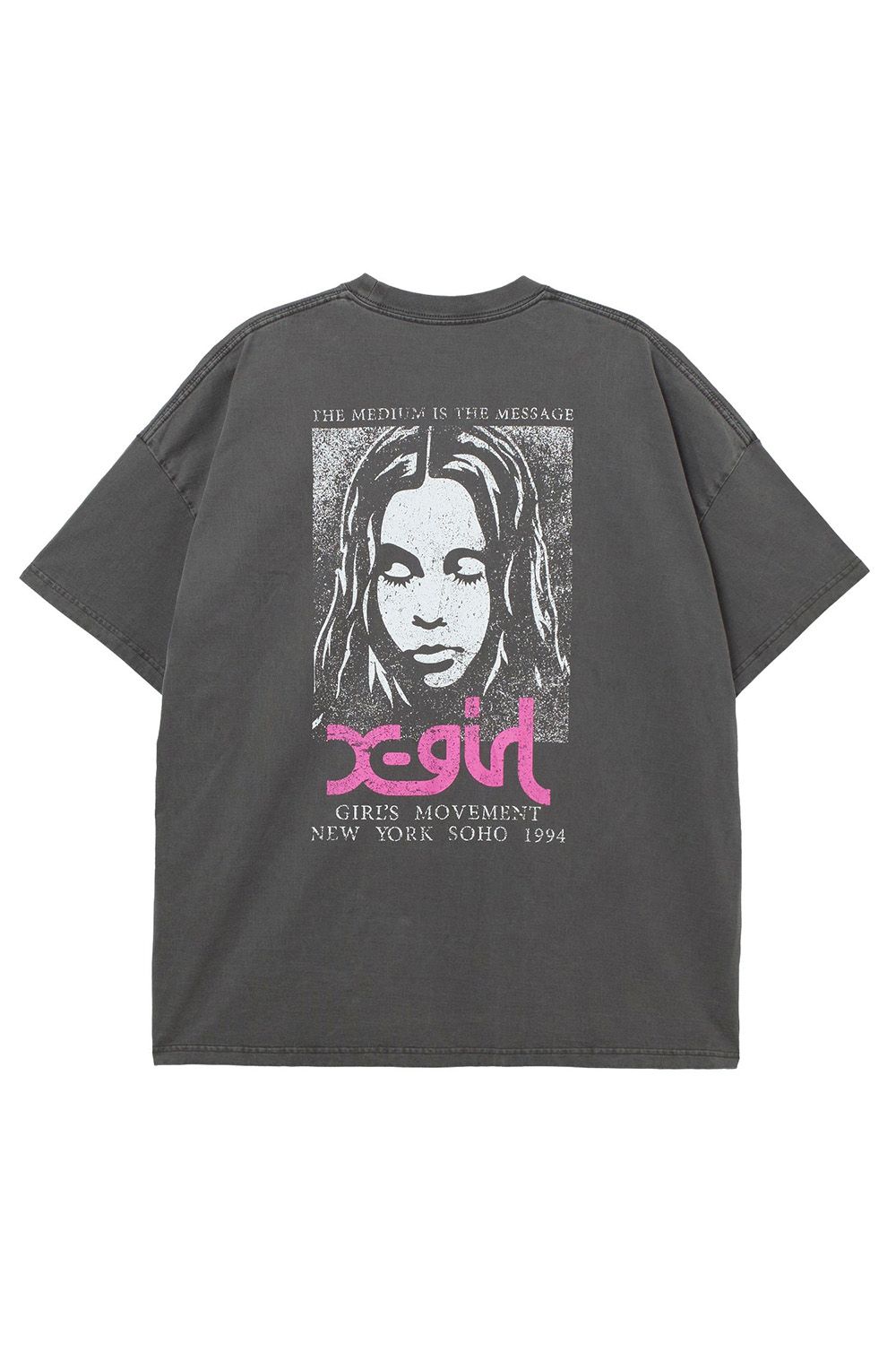 FADED FACE S/S BIG TEE DRESS / ブラック