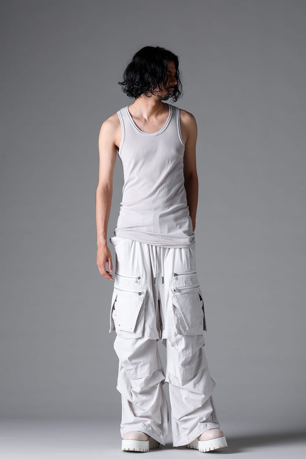 ラウンドリブタンクトップ / RIB TANK / ストーン / ag-1924-1